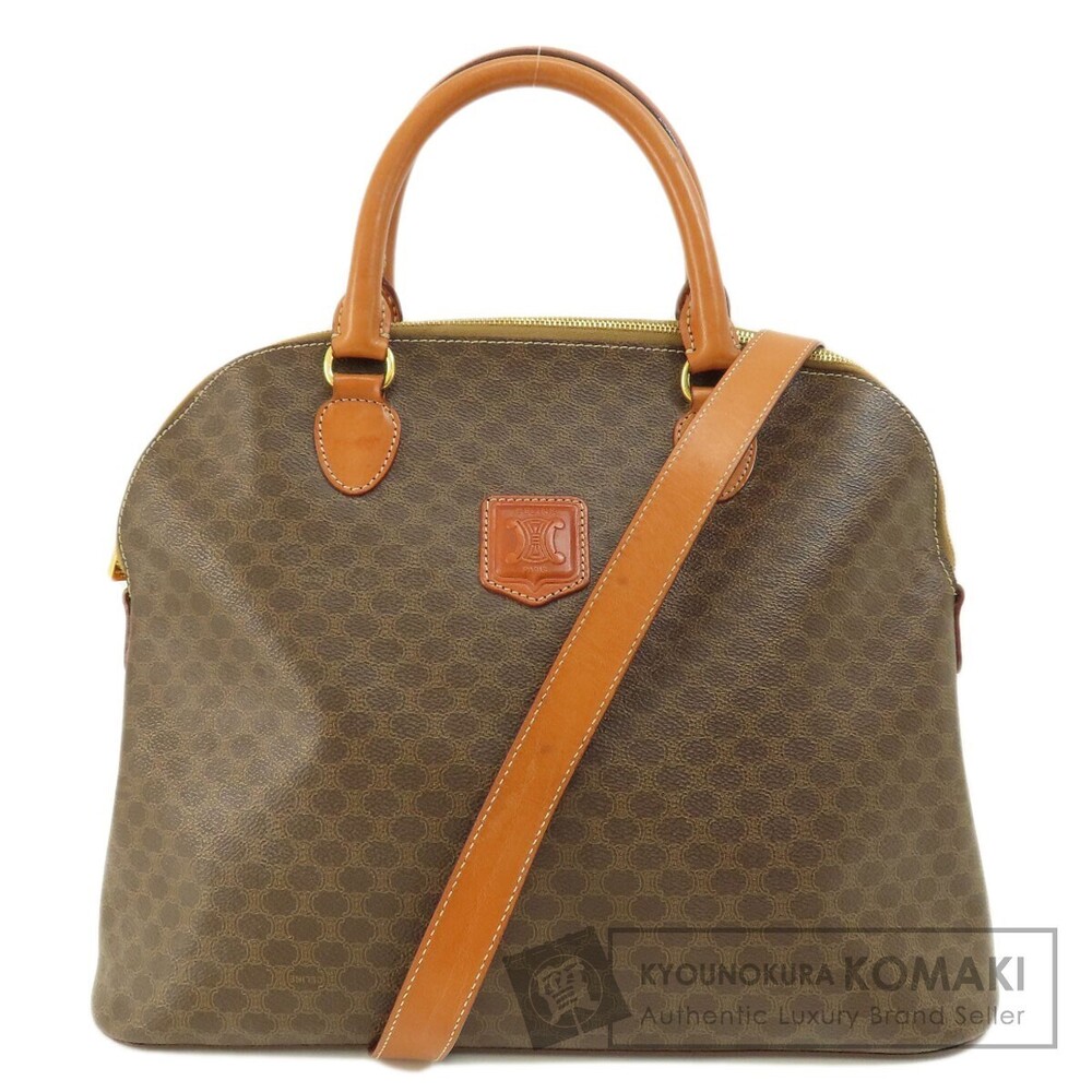 Celine Macadam Boston Leather Brown Handbag